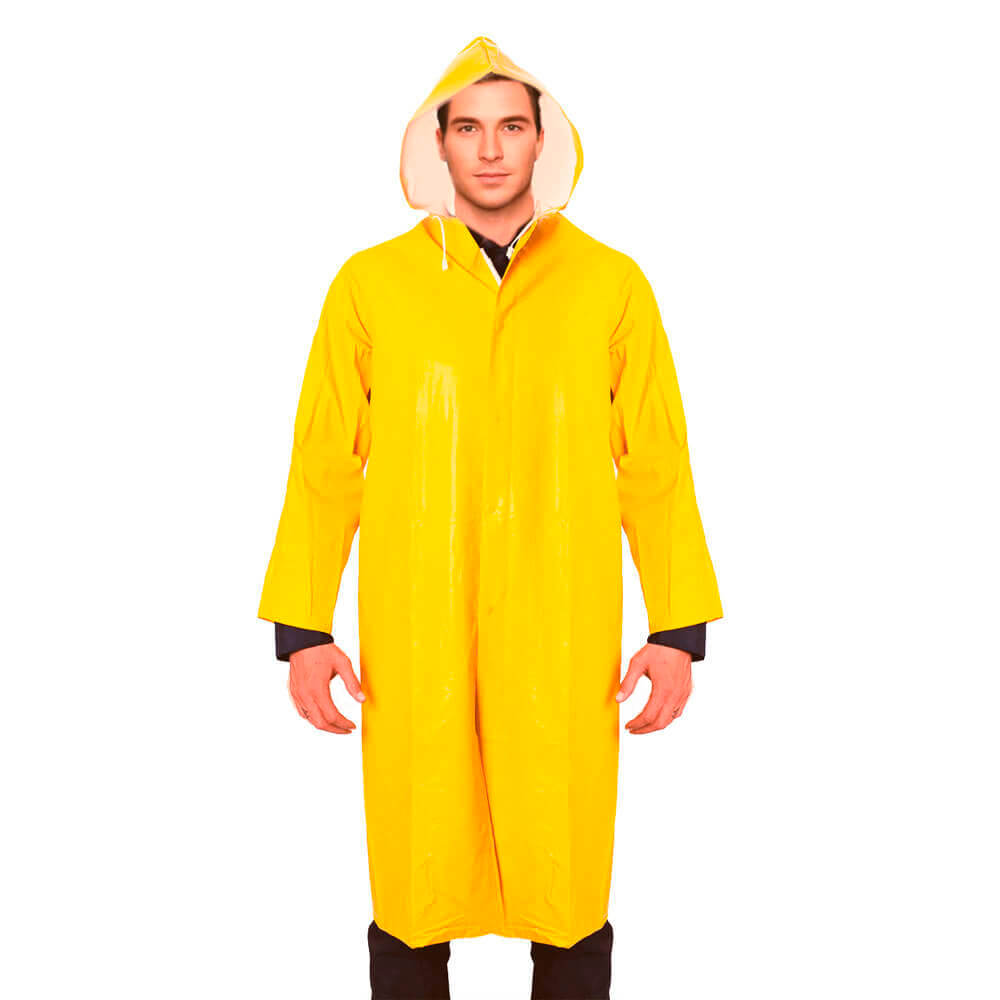 Abrigo PVC amarillo con capucha