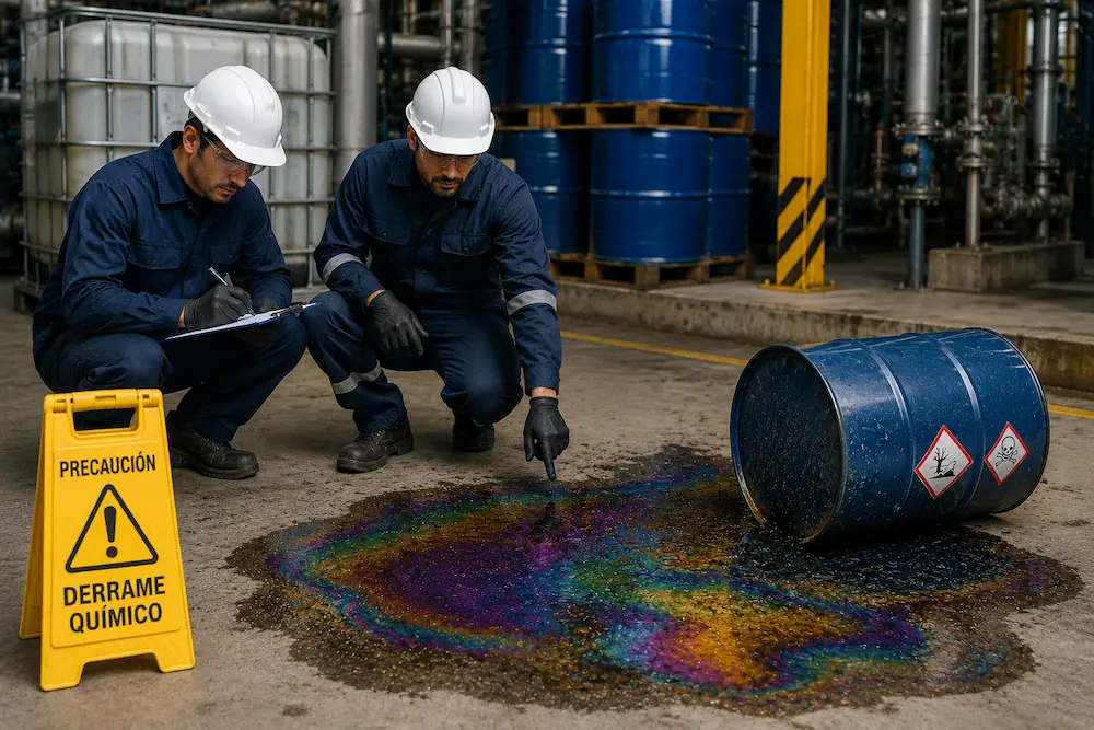 Principales causas de los derrames químicos en una planta industrial